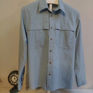 Rugged Exposure Blue Shirt M Long Sleeve Vented Button Down‎ Outdoor Protection
